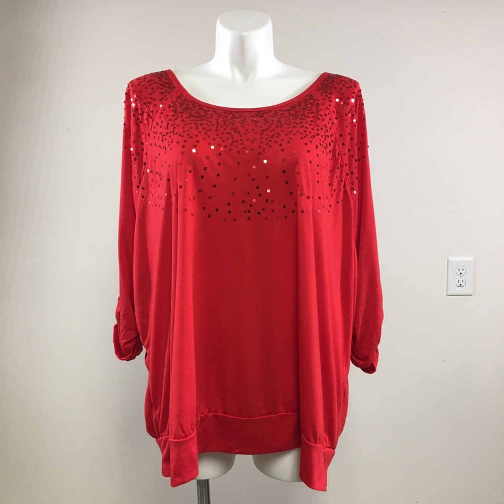Karen Brooks Plus Size Sequin Shirt